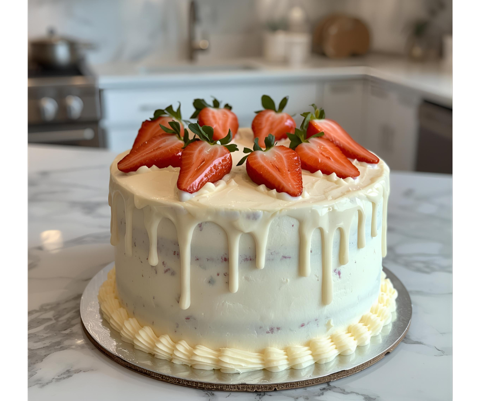Strawberry Cake with Cream Cheese Icing